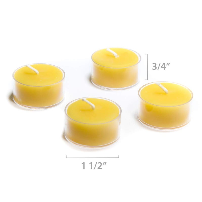 Bluecorn Beeswax Tea Light Candles, 100% Pure Natural Bees Wax, Yellow Tea Lights, Fragrance Free, Paraffin & Soy Free Candle Wax, Clean Burning, Long Lasting, American Made, Christmas Decor, 24 Pack - Image 5